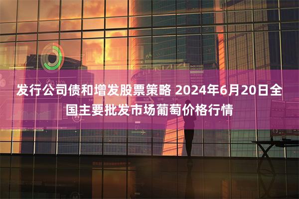 发行公司债和增发股票策略 2024年6月20日全国主要批发市场葡萄价格行情