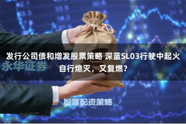 发行公司债和增发股票策略 深蓝SL03行驶中起火自行熄灭，又复燃？